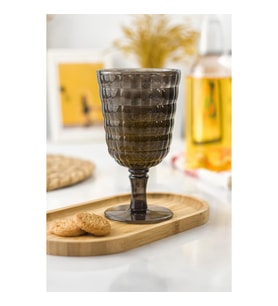 Allegra Füme Kadeh Bardak - 450 ml Tekli Akrilik Malzeme - Cam Değildir Kırılmaya Dayanıklı