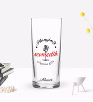BK Gift Kişiye Özel Renkli Baskılı Çılgınlar Gibi Tasarımlı Rakı Bardağı-1 (Beyaz)