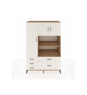 Kronos Dolap 7 Raflı 5 Çekmeceli 3 Kapaklı 132x59x195 Çam-Aytaşı/Aytaşı
