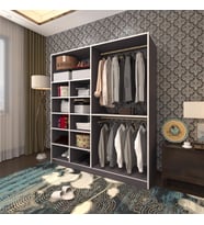 Kenzlife giysi dolabı fikret 180*180*45 gri gardırop