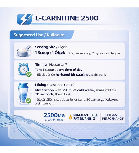l carnitine ve protein tozu birlikte kullanımı In Science Nutrition Saf L-Carnitine Toz 2500 Mg 150 gr (60 Servis)  Aromasız