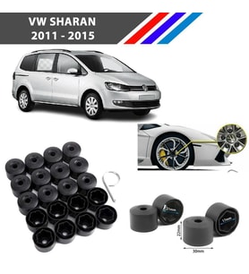 Otozet - VW Sharan Bijon Civata Kapağı Siyah Renk 20 Adetli Set 17mm 1K06011739B9