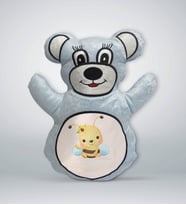 BK Gift Sevimli Arı Tasarımlı Mavi Ayıcık Yastık-2