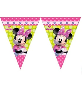 Minnie Helper Pembe Yeşil Flama Bayrak Set PK:1-