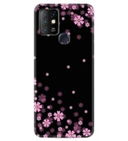 Infınıx Hot 10 Kılıf Resimli Silikon Kılıf Black Flowers 1391