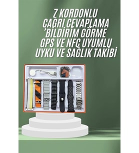 7 Kordonlu Akıllı Saat Plastik Kordon Hasır Kordon Çelik Kordon