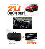 DAIHATSU TERIOS (2006-2011) Uyumlu Torpido Örtüsü + Deri Bagaj Çantası + Sticker Seti - Siyah