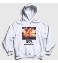 Presmono Unisex Beyaz Cover V2 Film 2001 A Space Odyssey Kapüşonlu Sweatshirt 241721tt