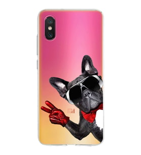 PrintiFy Xiaomi Mi 8 Pro ile Uyumlu 1mm Slim Fit Köpek 2 050e Baskılı Şeffaf  Kılıf