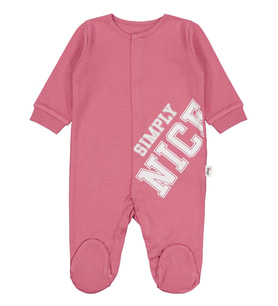 Civil Baby Sımply Nıce Baskılı 1-9 Ay Tulum - Pembe