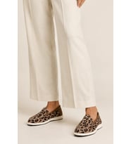 Sunny Hakiki Deri Desert Leopar Süet Termo Taban Kahve Loafer