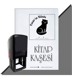 Kişiye Özel  Sevimli Kedi 3 Tarihli Kitap Kaşesi (Siyah)