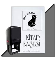 Kişiye Özel  Sevimli Kedi 3 Tarihli Kitap Kaşesi (Siyah)