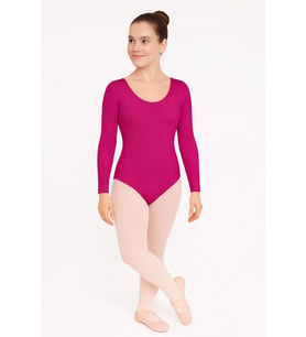Uzun Kollu Full Lycra Cotton Bale Mayosu-Yetişkin (Fuşya)
