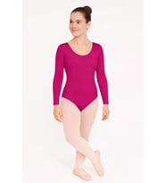 Uzun Kollu Full Lycra Cotton Bale Mayosu-Yetişkin (Fuşya)