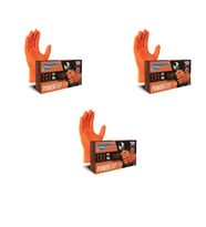 Dolphin Nitril PowerGrip Ekstra Kalın Elmas Dokulu Eldiven Turuncu XL Büyük Boy - 50'li 3 Paket