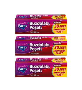 30’lu Buzdolabı Poşeti Büyük Boy 30 x 45 cm Üçlü Paket