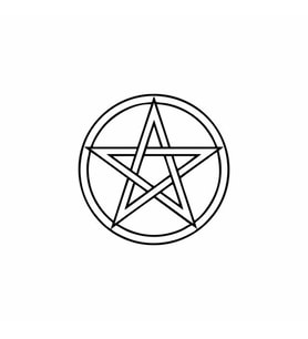 Pentagram Araba Sticker siyah 14x13 CM (Siyah)