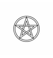 Pentagram Araba Sticker siyah 14x13 CM (Siyah)