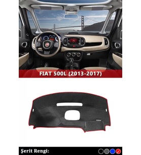 Fıat 500l (2013-2017) 3d Torpido Kılıfı Panel Koruyucu Göğüs Kaplama - Kırmızı Şerit