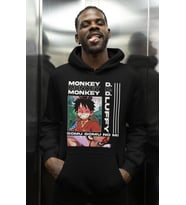 Monkey D. Luffy Baskılı Unisex Oversize One Piece Anime Karakter Hoodie