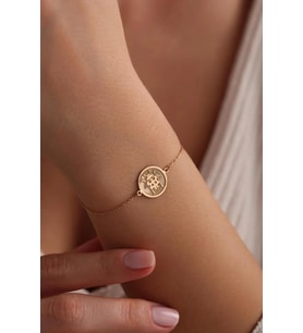 Kişiye Özel Minimal Uğur Böceği Model Bileklik 925K Gümüş (Gold)
