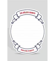 Denizci Teması Dilek Kartı 20'li *Kalın Kağıt