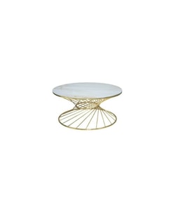 Brc 18517 Orta Sehpa RiVOLİ Model Beyaz Mermer Cam Metal Gold renk Kaplam Elyapı