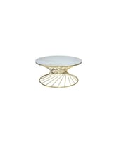 Brc 18517 Orta Sehpa RiVOLİ Model Beyaz Mermer Cam Metal Gold renk Kaplam Elyapı