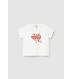 Mayoral Kız Bebek Baskılı Tshirt Beyaz