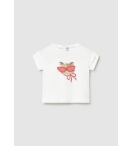 Mayoral Kız Bebek Baskılı Tshirt Beyaz