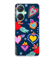 PrintiFy Vivo Y27 ile Uyumlu Retro Color 3  Kamera Korumalı Şeffaf  Kılıf