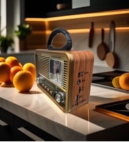 ULTRATEKNO NS-8898BT Nostaljik Radyo Analog Saatli FM Radyo Bluetooth Hoparlör USB TF AUX MP3 Çalar (Kahverengi)