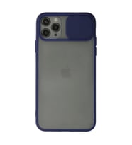 Apple İphone 11 Pro Max Kılıf Palm Buzlu Kamera Sürgülü Silikon - Lacivert