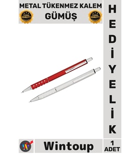 #Kalem Lüks Ofis Hediyelik Çok Şık Ergonomik Dayanıklı Okul İmza Tasarım Metal Tükenmez Kalem Gümüş