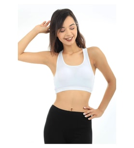 Kota Kadın Likralı Sporcu Büstiyer Yarım Atlet Body 3 Adet - 6050 (Beyaz)