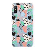 Xiaomi Mi A2 Lite ile Uyumlu 1mm Kapak Memphis Desen Tasarımlı Şeffaf Silikon Kılıf