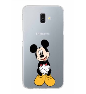 Samsung Galaxy J6 Plus  Kamera Korumalı Kapak Mickey Mouse Tasarımlı  Şeffaf  Kılıf