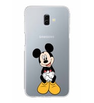 Samsung Galaxy J6 Plus  Kamera Korumalı Kapak Mickey Mouse Tasarımlı  Şeffaf  Kılıf
