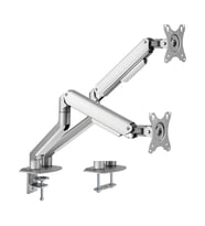 Brateck 17-32 inç Uyumlu İki Kollu Amortisörlü Gümüş Monitör Kolu (LDT63-C024)