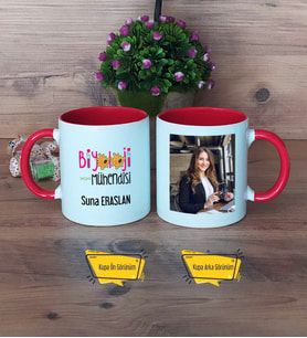 Biyoloji Mühendisi Kupa Bardak Kırmızı Fotoğraflı Mühendisler Günü Hediyesi