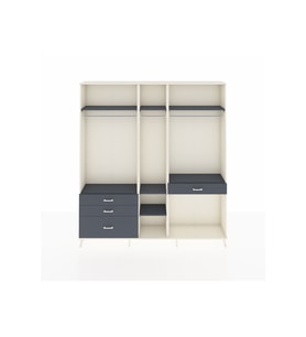 Arges Gardrop 7 Raflı 4 Çekmeceli 3 Askılı 220x30x243 Aytaşı-Antrasit