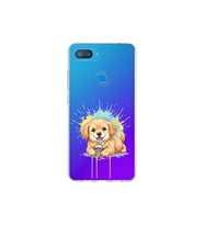 Xiaomi Mi 8 Lite ile Uyumlu Splash Köpek Tasarımlı Şeffaf Silikon Kılıf
