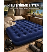 Northcity Çift Kişilik Şişme Yatak - Dayanıklı Vinil Kamp ve Misafir Kullanımına Uygun