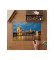 Zincir Köprü Budapeşte - Gece Manzarası Tasarımı 240 parça Ahşap Puzzle Ahşap Kutuda MP05096