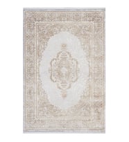 Makine Kaymaz Yıkanabilir Bej Eskitme Salon Halısı Mutfak Halısı Koridor Halısı Yolluk 09706D