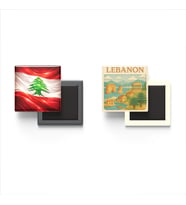 Buzdolap Magnetleri - Lübnan Bayrağı ve Paper Cut Tema - 2'li Set Magneti