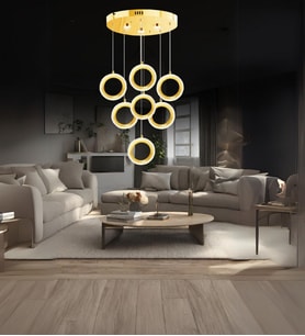 Arya 7'li Sarkıt Led Avize (Gold)