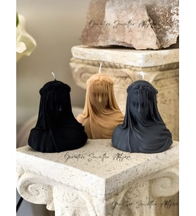 3'lü Art Decor Peçeli Kadın Büst Mum Seti Doğal Soya Mumu