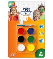 LİNO YÜZ BOYASI 6 RENK TABLET FIRÇALI (YIKANABİLİR)